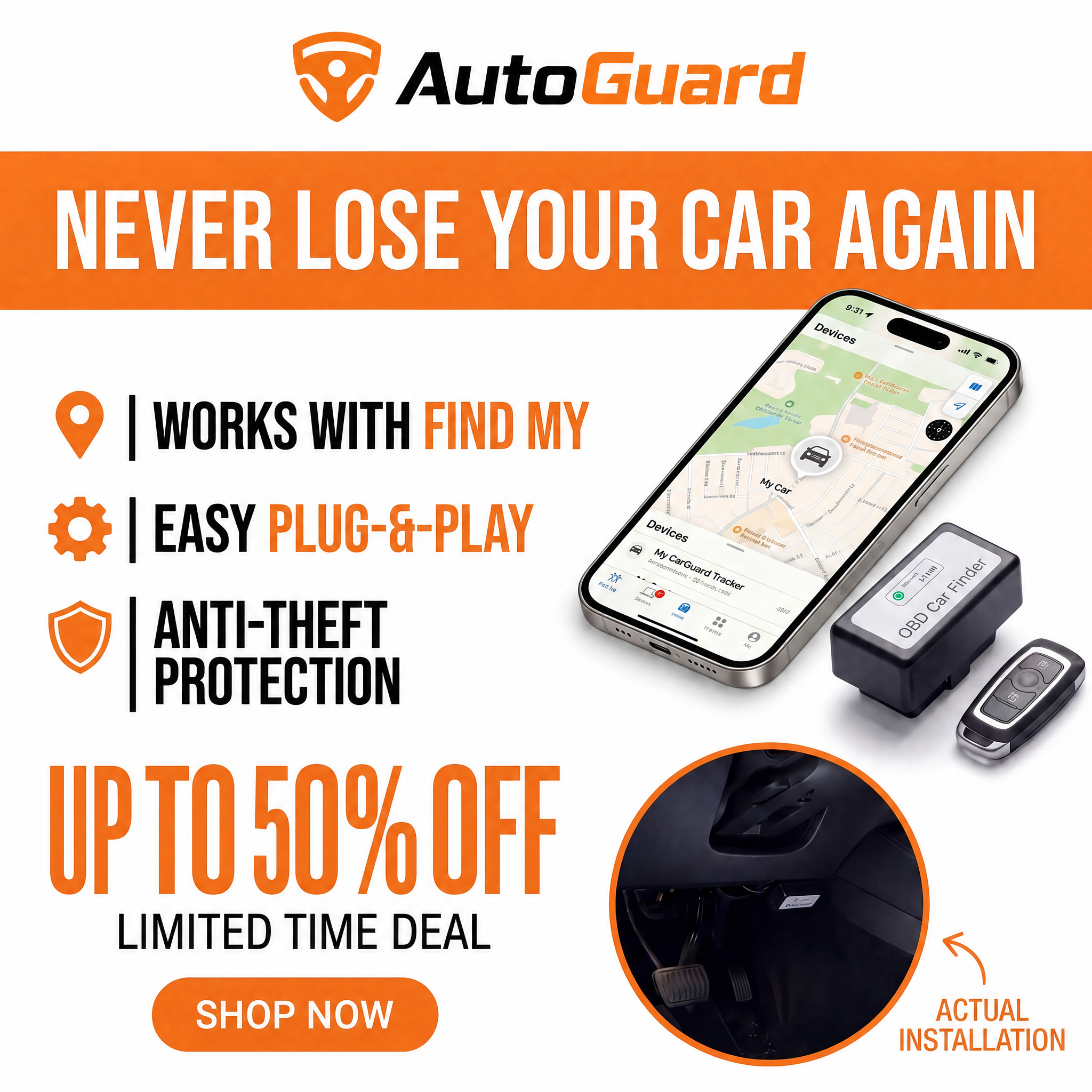 AutoGuard OBD2 Find My Car Tracker — up to 50% off